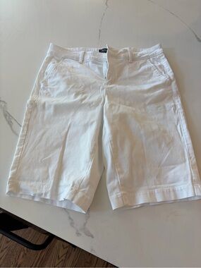NYDJ White High-Rise Button-Front Shorts - Size 2